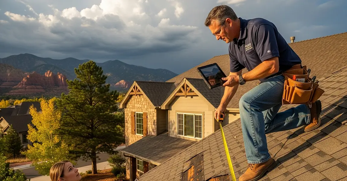 Colorado home inspection showing roof damage documentation tips from inspection to homeowner