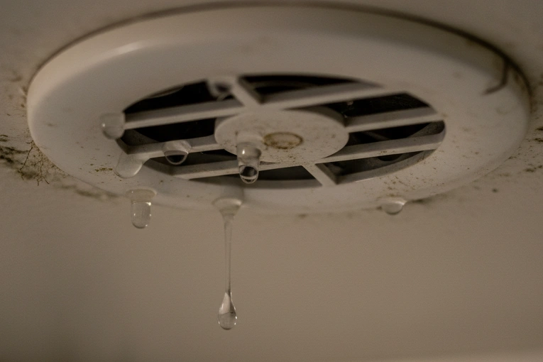 why is my bathroom fan dripping