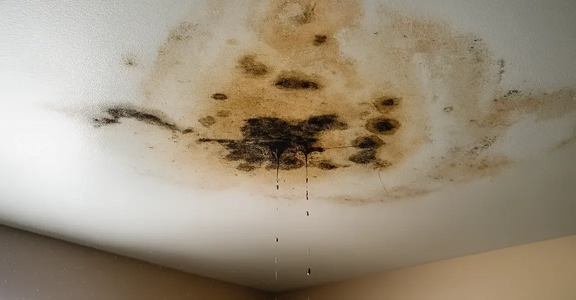 Colorado Springs roof leaks in winter ceiling stain