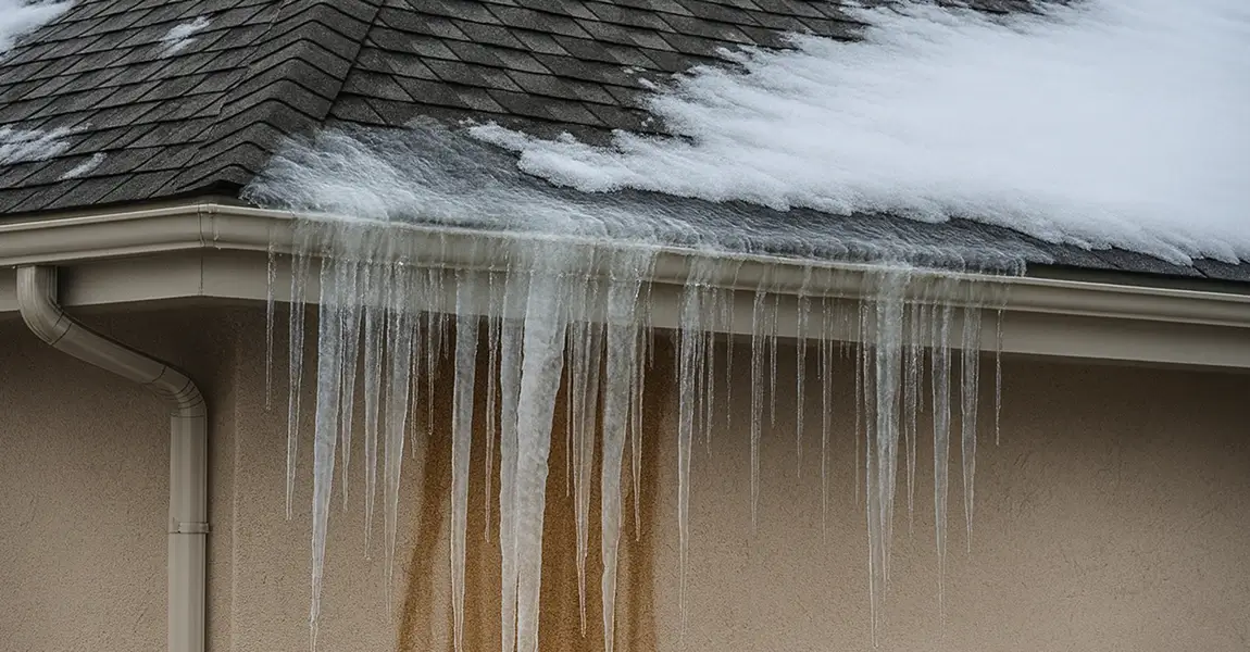 why Denver roofs leak in cold weather ice dam buildup