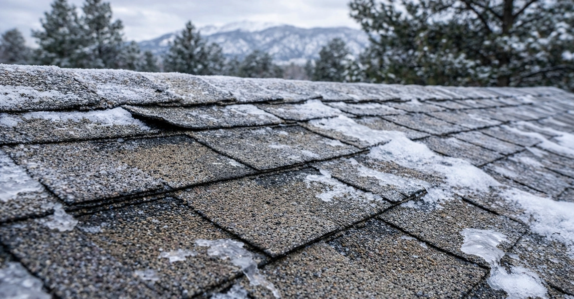 lifespan of Colorado roofs aged shingles winter weather