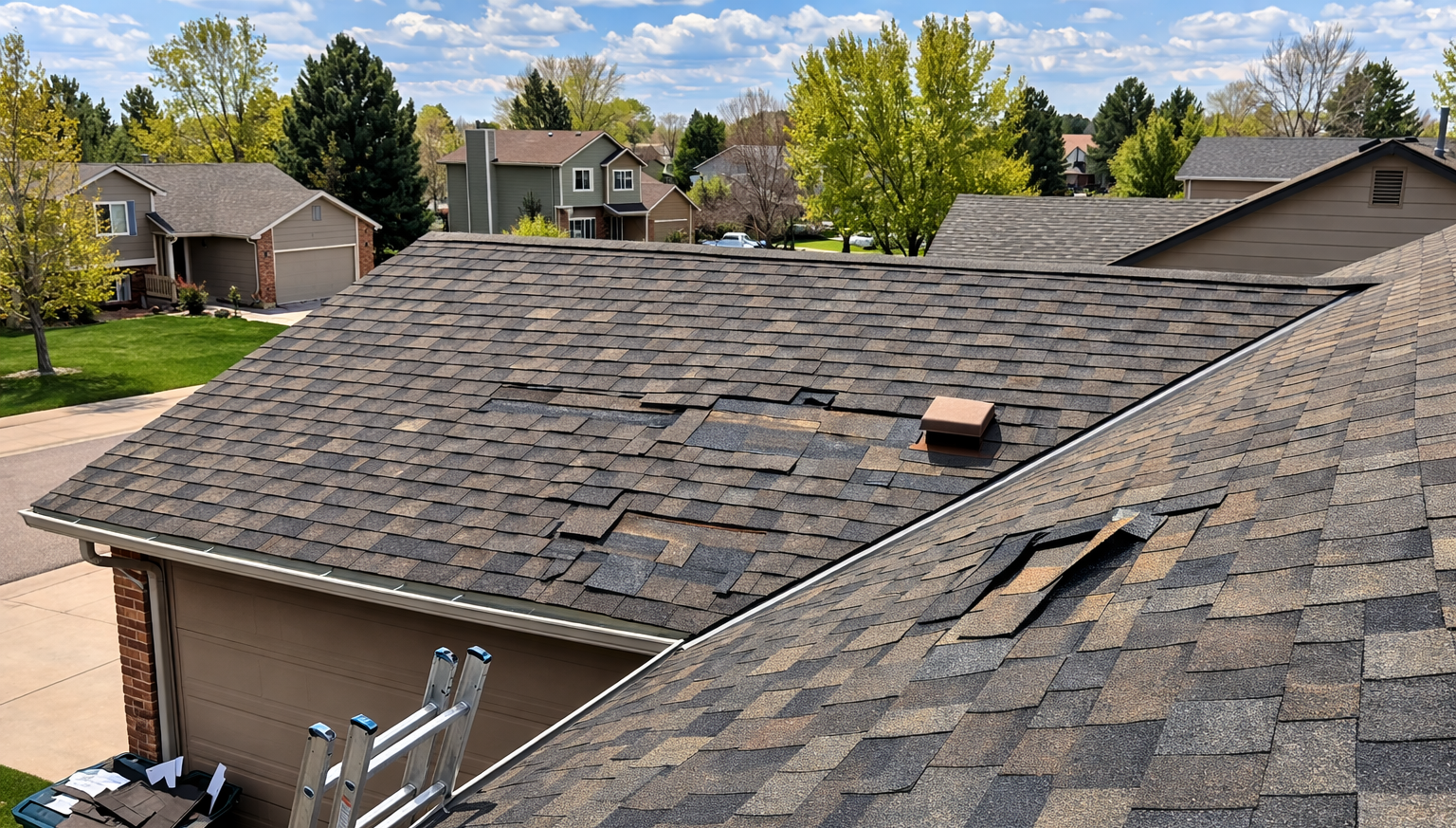 roof repair cost in Littleton cost range table with common repair photos