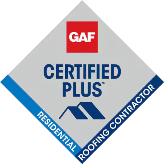 GAF Certified Plus roofing contractor badge