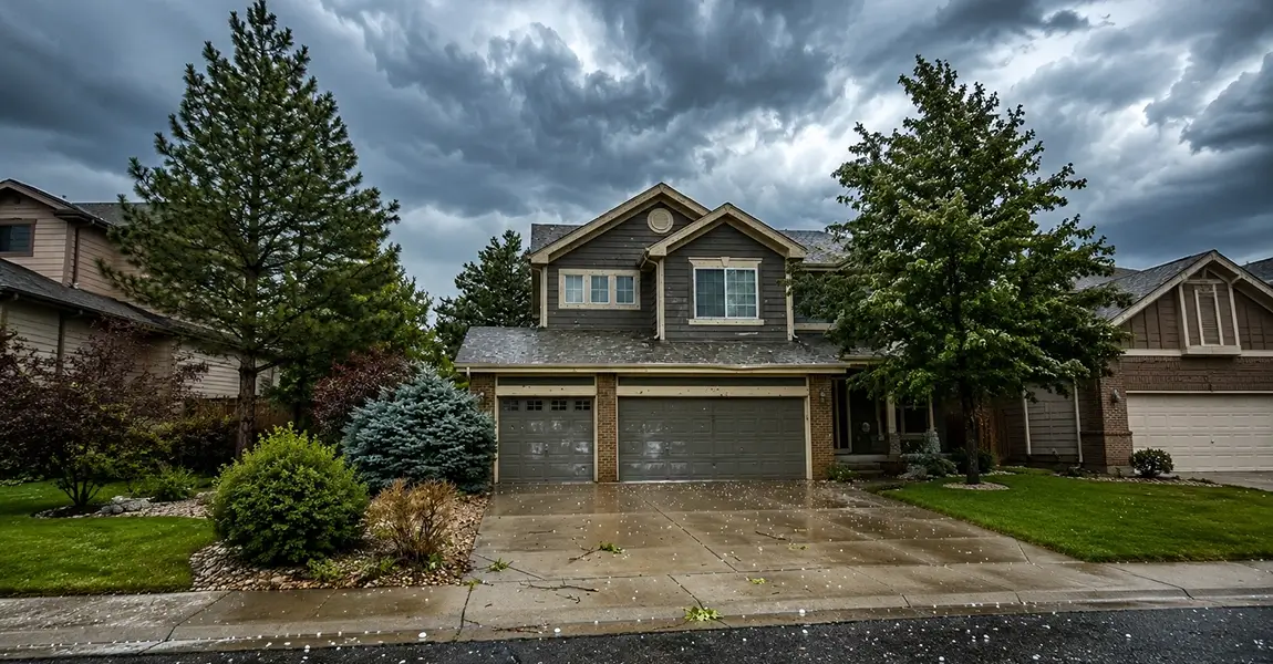 Residential home showing hail fatigue in Colorado during summer storms